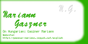 mariann gaszner business card